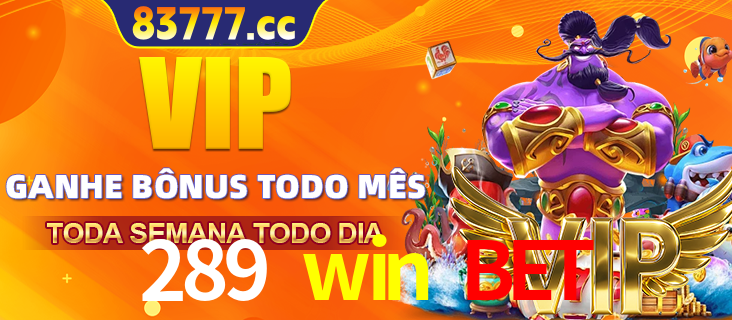 Banner promocional do 289 win bet oferecendo 100% de recompensas adicionais contínuas para quem fizer o login diário (Daily sign-in), com um mascote de coelho.