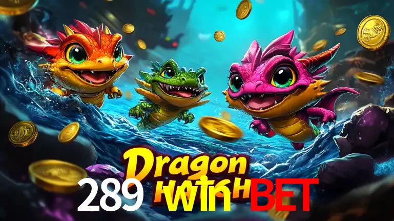 Arte promocional do jogo Dragon Hatch com três adoráveis dragões bebês nadando entre moedas de ouro, um dos slots mais divertidos para jogar no cassino 289 win bet.